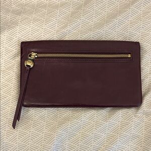 Hobo Burgundy Leather Clutch